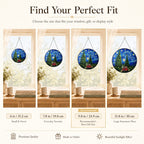 Size guide for the red car stained glass suncatcher