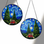 Two sizes of the red car suncatcher side by side
