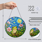Suncatcher dimensions with chain suction cup and 0.5 cm glass