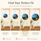 Size guide for the sunflower mason jar stained glass suncatcher