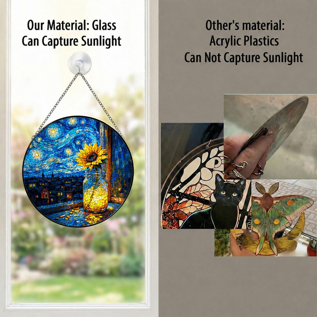 Real glass versus acrylic suncatcher comparison