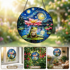 Frog lotus suncatcher in window garden and balcony settings