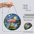 Suncatcher dimensions with chain suction cup and 0.5 cm glass