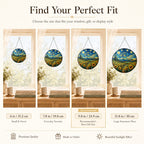 Size guide for the sunflower field stained glass suncatcher