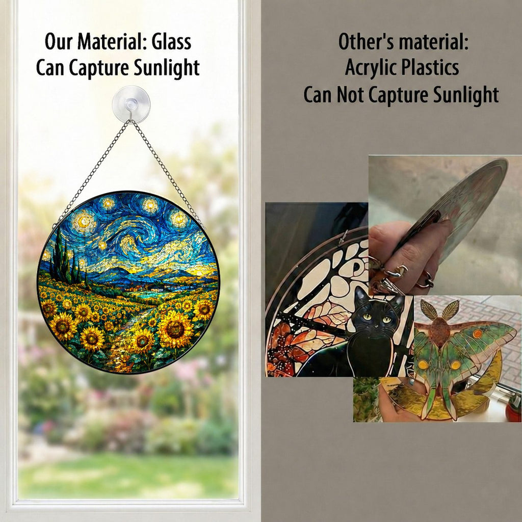 Real glass versus acrylic suncatcher comparison