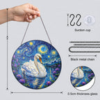 Suncatcher dimensions with chain suction cup and 0.5 cm glass