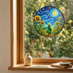Child sunflower suncatcher on a windowsill