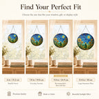 Size guide for the child sunflower stained glass suncatcher