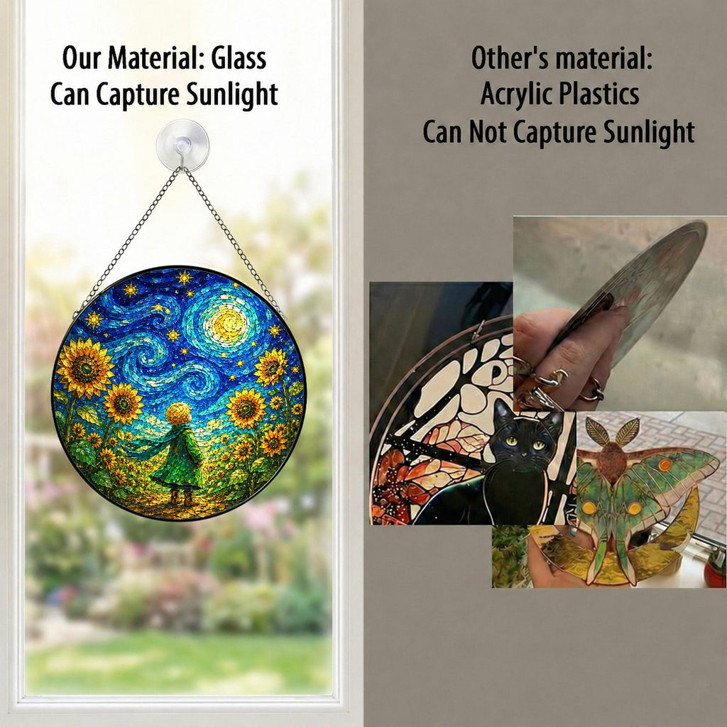 Real glass versus acrylic suncatcher comparison