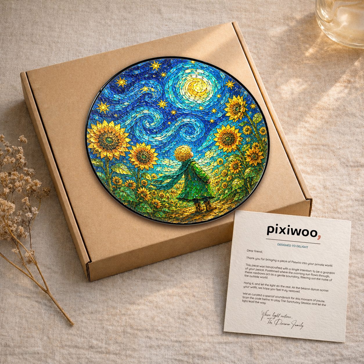 Suncatcher with Pixiwoo gift box and thank you card