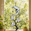 Skull Moon & Ghost Tree Holographic Acrylic Suncatcher