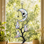 Skull Moon & Ghost Tree Holographic Acrylic Suncatcher