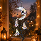 Skull Moon & Ghost Tree Holographic Acrylic Suncatcher