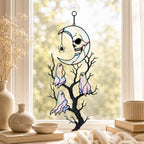 Skull Moon & Ghost Tree Holographic Acrylic Suncatcher