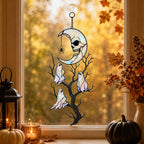 Skull Moon & Ghost Tree Holographic Acrylic Suncatcher