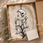 Skull Moon & Ghost Tree Holographic Acrylic Suncatcher
