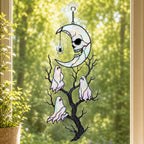 Skull Moon & Ghost Tree Holographic Acrylic Suncatcher