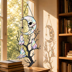 Skull Moon & Ghost Tree Holographic Acrylic Suncatcher