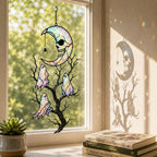 Skull Moon & Ghost Tree Holographic Acrylic Suncatcher