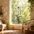 Skull Moon & Ghost Tree Holographic Acrylic Suncatcher