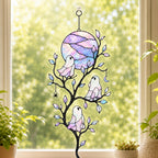 Pastel Moon & Ghost Branch Holographic Acrylic Suncatcher