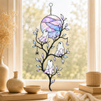 Pastel Moon & Ghost Branch Holographic Acrylic Suncatcher
