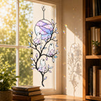 Pastel Moon & Ghost Branch Holographic Acrylic Suncatcher