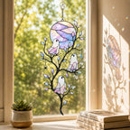 Pastel Moon & Ghost Branch Holographic Acrylic Suncatcher