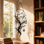 Full Moon & Floating Ghost Tree Holographic Acrylic Suncatcher