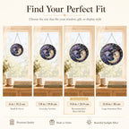 Crescent Moon Face in a Witch Hat Stained Glass Suncatcher