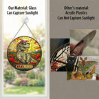 Mamasaurus T-Rex in a Poppy Field Stained Glass Suncatcher