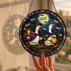 Personalized Halloween Geese MOM! Stained Glass Suncatcher