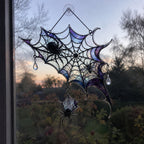 Iridescent Spider Web Corner Holographic Acrylic Suncatcher