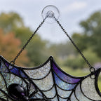 Iridescent Spider Web Corner Holographic Acrylic Suncatcher