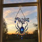 Jeweled Spider & Web Canopy Holographic Acrylic Suncatcher