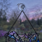 Jeweled Spider & Web Canopy Holographic Acrylic Suncatcher