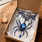 Jeweled Spider & Web Canopy Holographic Acrylic Suncatcher