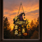 Personalized Ghost Family Witch Hat House Holographic Acrylic Suncatcher
