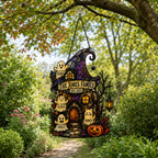 Personalized Ghost Family Witch Hat House Holographic Acrylic Suncatcher