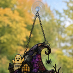 Personalized Ghost Family Witch Hat House Holographic Acrylic Suncatcher