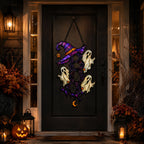 BOO Ghost Trio with Witch Hat Holographic Acrylic Suncatcher