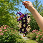 BOO Ghost Trio with Witch Hat Holographic Acrylic Suncatcher