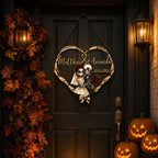 Personalized Skeleton Couple Wedding Heart Holographic Acrylic Suncatcher