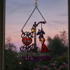 Personalized Family Name Mr & Mrs Couple Lamppost Holographic Acrylic Suncatcher