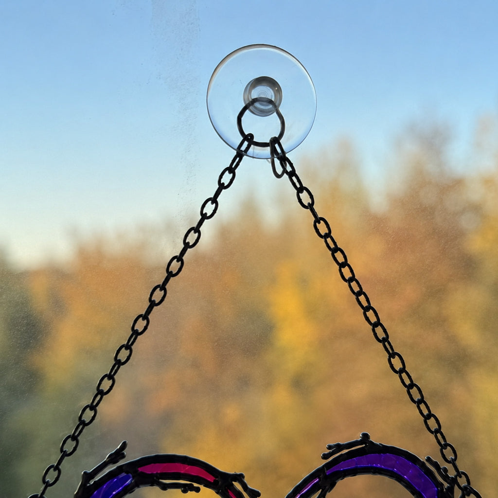 Personalized Skeleton Wedding Couple Heart Holographic Acrylic Suncatcher