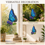 Blue butterfly lilac suncatcher versatile decoration indoor outdoor wall