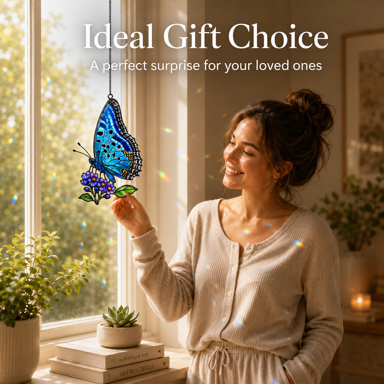 Blue butterfly lilac suncatcher ideal gift choice