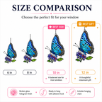 Blue butterfly lilac suncatcher size comparison 6 8 10 12 inch
