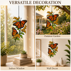 Monarch butterflies goldenrod suncatcher versatile decoration indoor outdoor wall