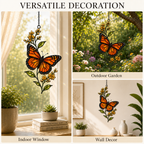 Monarch butterfly yellow wildflower suncatcher versatile decoration indoor outdoor wall
